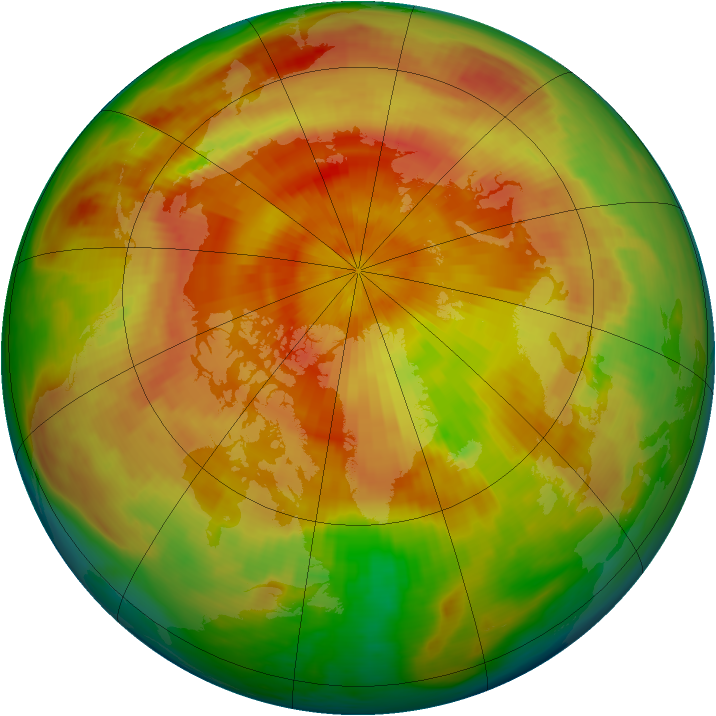Arctic ozone map for 12 April 1983